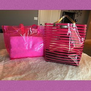 Victoria’s Secret and clear pink beach bag lot